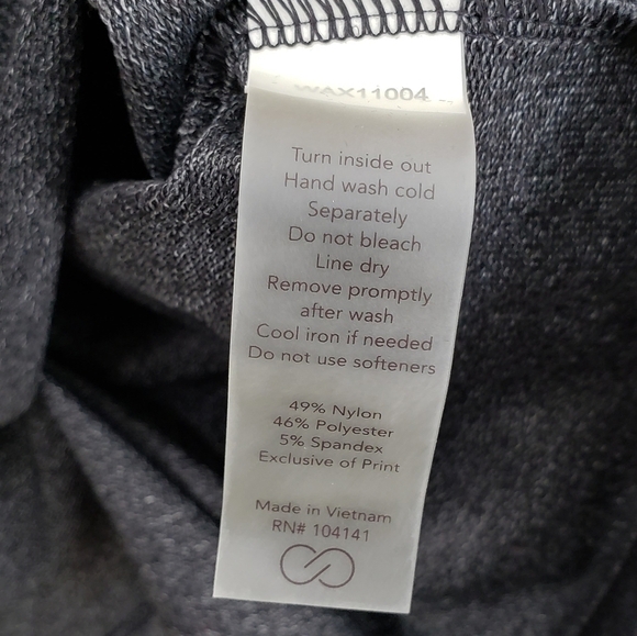 𝅺calia Carrie Underwood women US Small grey caviar black raglan top Limited Ed - Picture 2 of 11